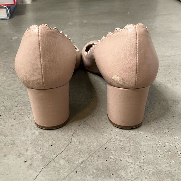 Chloé Leather Scalloped Accent Pumps - Picture 8 of 9